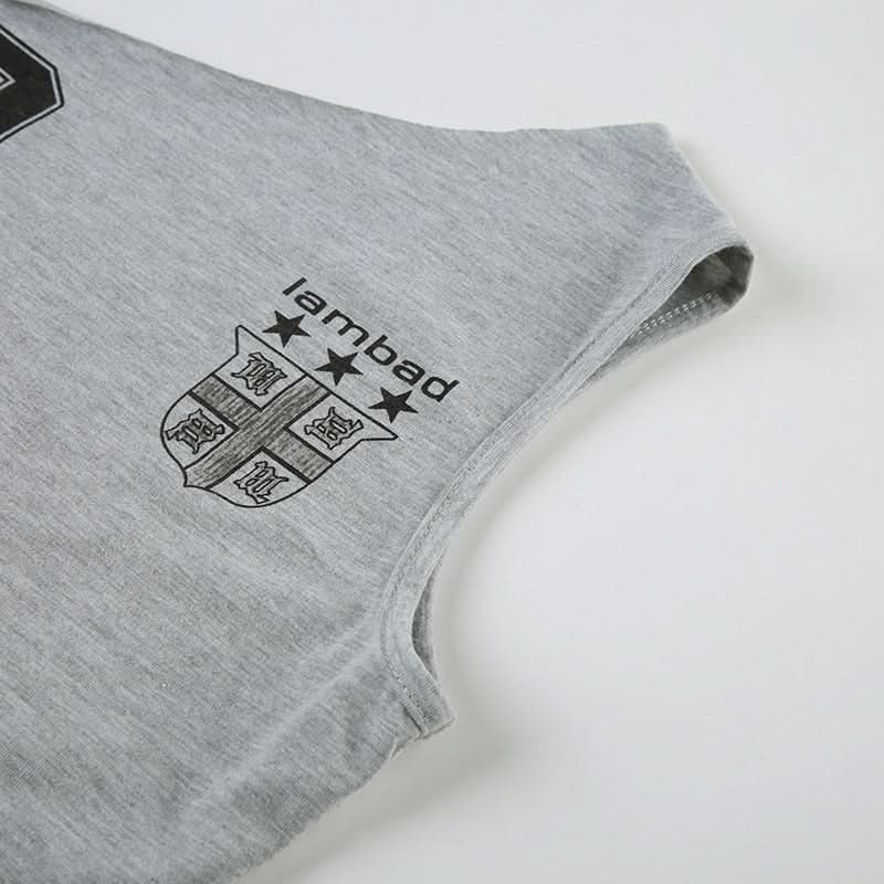 Y2K Asymmetrical '9' Graphic Crop Top - Knotted One-Shoulder Fall Style