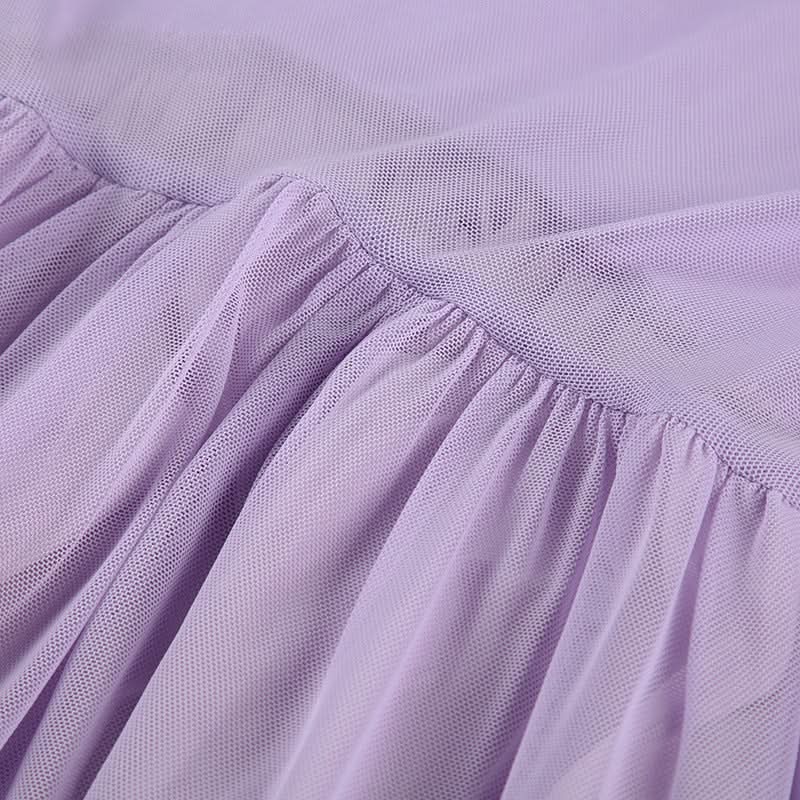 Elegant Lavender Halter Maxi Dress - Sweetheart Ruched Mesh Bodice for Autumn Soirees