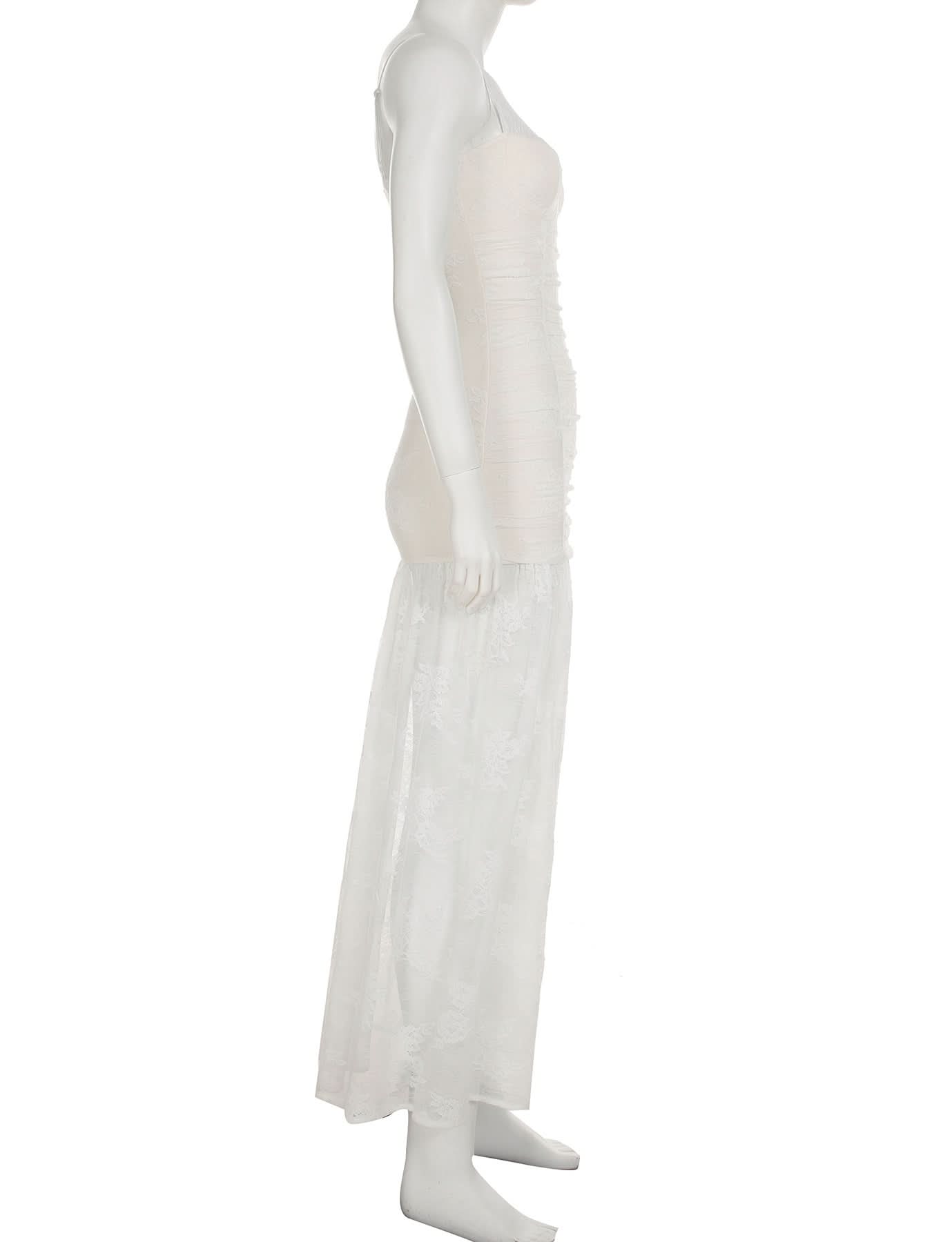 Sultry Sheer Lace Overlay Maxi Dress | High Slit Ruched Bodycon Cami for Fall & Holiday Glam