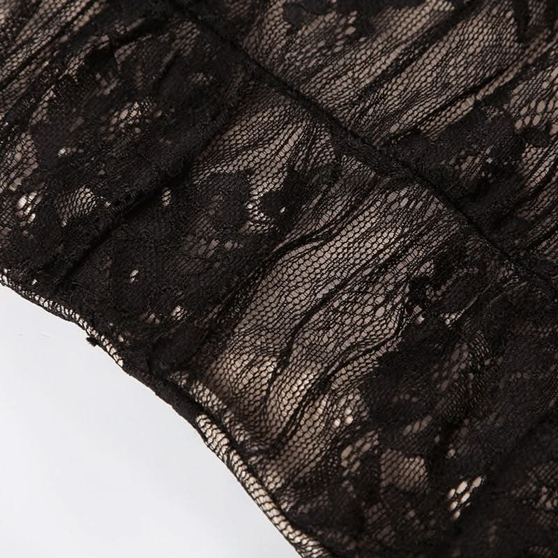 Sultry Sheer Lace Overlay Maxi Dress | High Slit Ruched Bodycon Cami for Fall & Holiday Glam