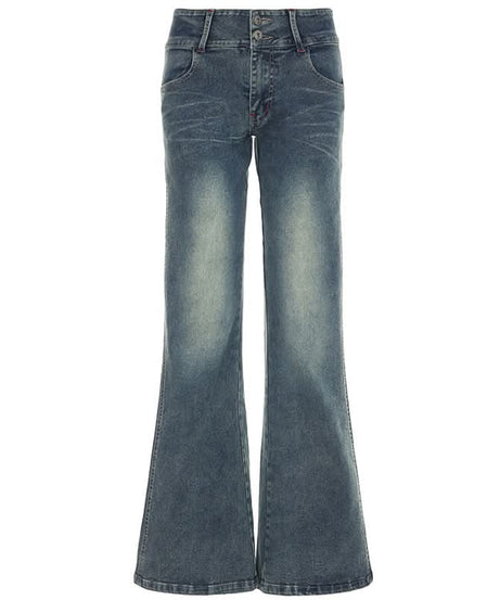 Women's High Waisted Flare Jeans | Retro Stretch Denim-Look Bell Bottoms for Fall