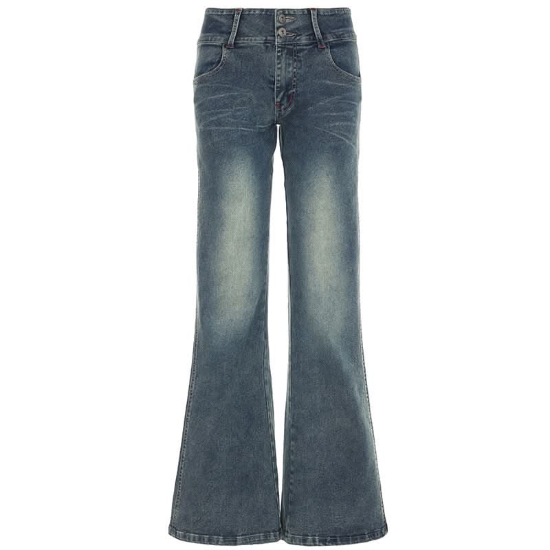 Women's High Waisted Flare Jeans | Retro Stretch Denim-Look Bell Bottoms for Fall