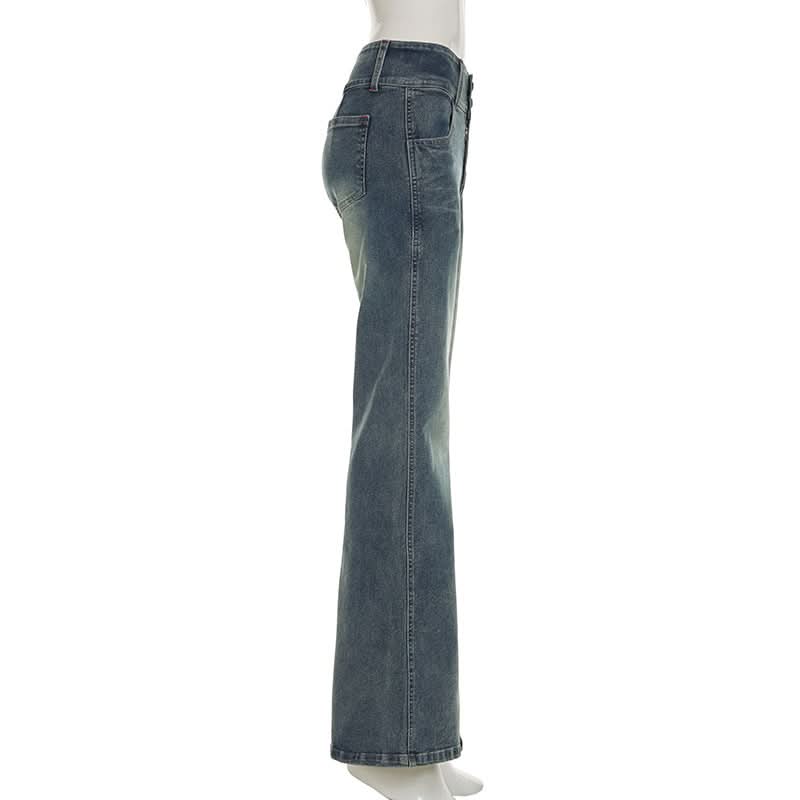 Women's High Waisted Flare Jeans | Retro Stretch Denim-Look Bell Bottoms for Fall