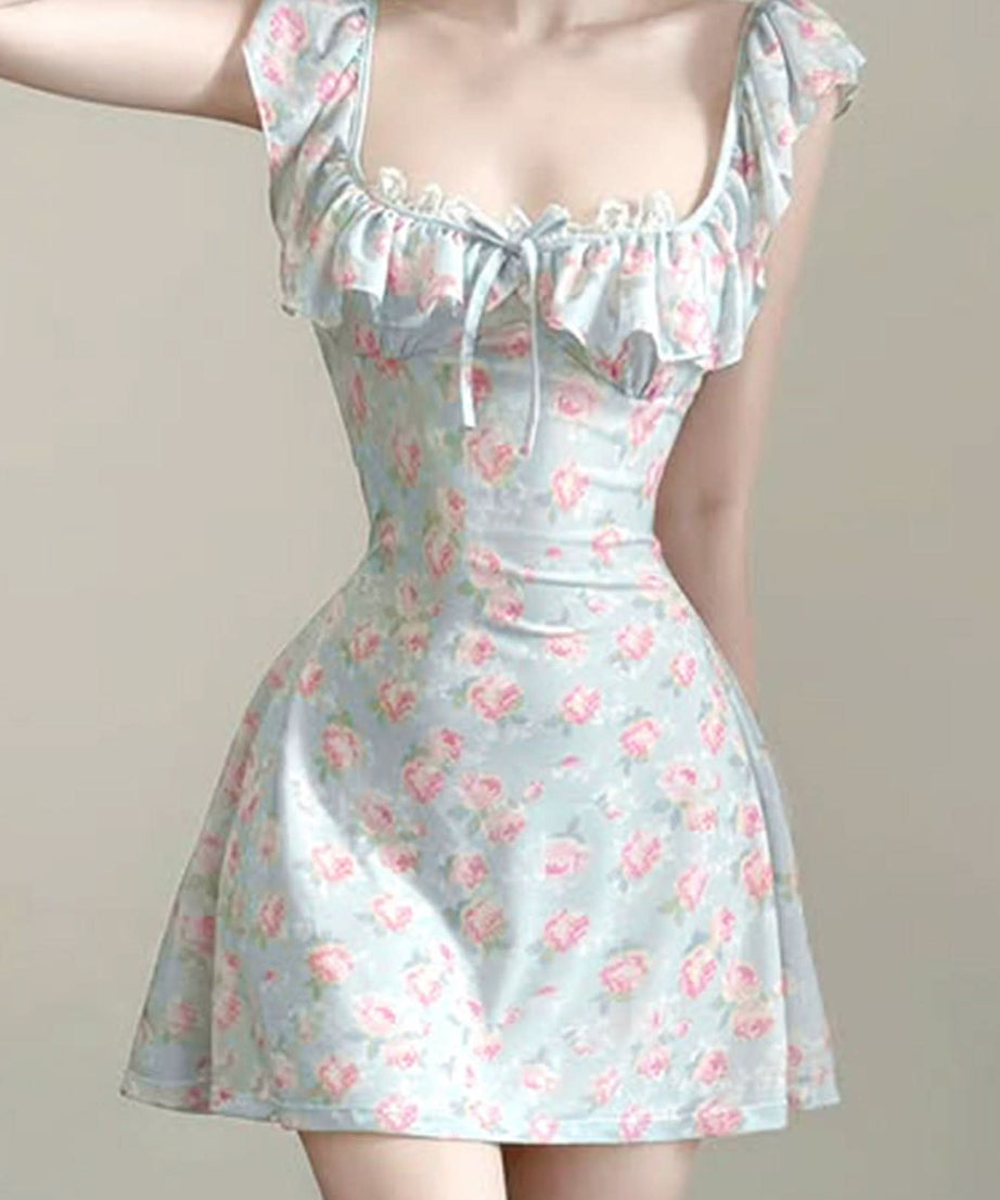 Flirty Fall Bloom Square Neck Ruffle Mini Dress - Your Cute & Comfy Autumn Essential