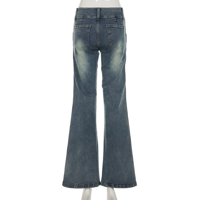 Women's High Waisted Flare Jeans | Retro Stretch Denim-Look Bell Bottoms for Fall