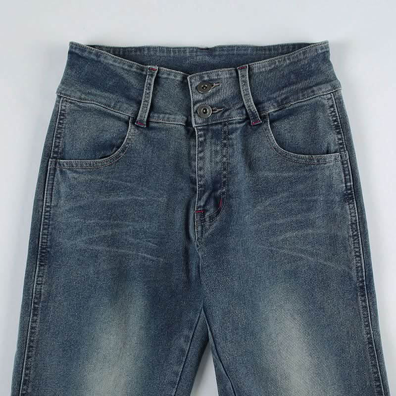 Women's High Waisted Flare Jeans | Retro Stretch Denim-Look Bell Bottoms for Fall