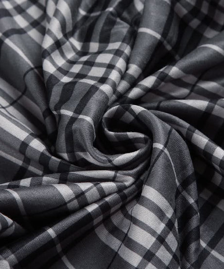 Elevated Autumn Plaid Ruched Handkerchief Hem Midi Skirt