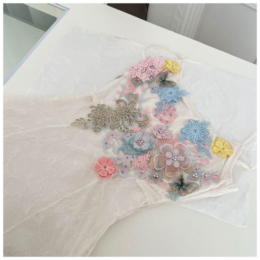 Romantic Lilac Lace Maxi Dress with 3D Floral Embroidery | Fall Wedding & Holiday Gala Ready