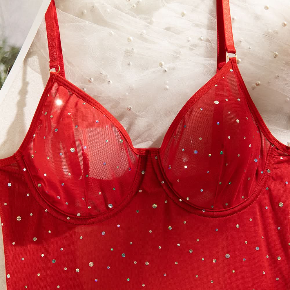 Dazzling Black Sparkle Sheer Mini Dress with Long Gloves - Ultimate Halloween & Fall Party Statement