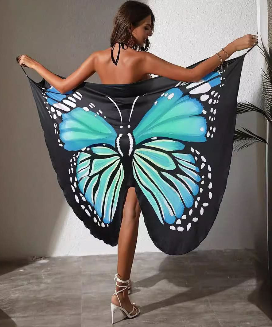 Vibrant Butterfly Sarong Beach Cover-Up - Your Tropical Getaway Essential