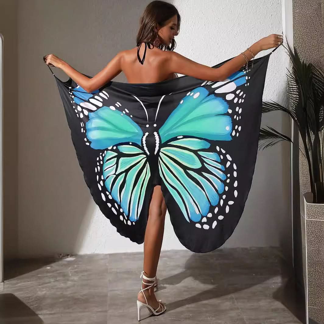 Vibrant Butterfly Sarong Beach Cover-Up - Your Tropical Getaway Essential