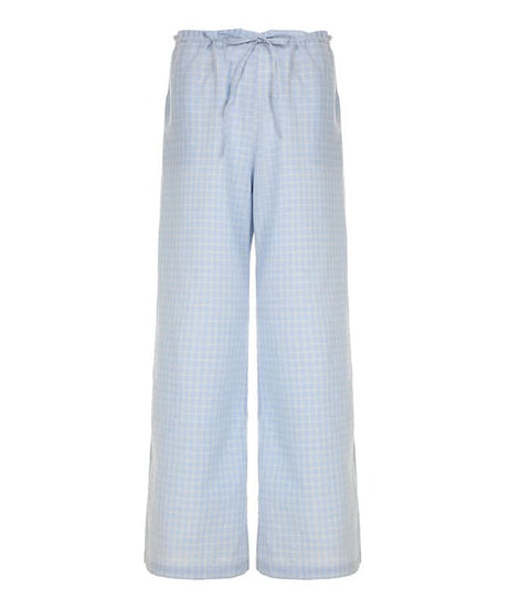 Effortless Fall Chic: Women's Plaid Wide-Leg Drawstring Lounge Pants