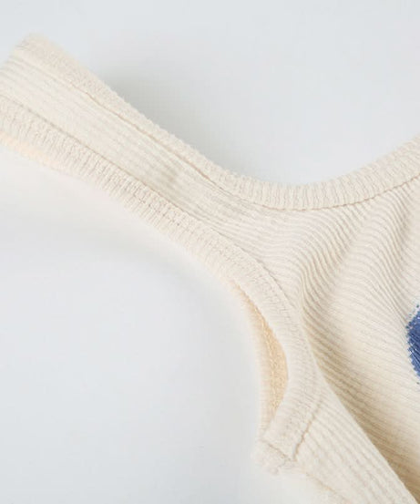 Retro Bloom Ribbed Tank Top - Cozy Chic Fall Layering Essential