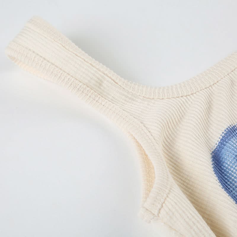 Retro Bloom Ribbed Tank Top - Cozy Chic Fall Layering Essential