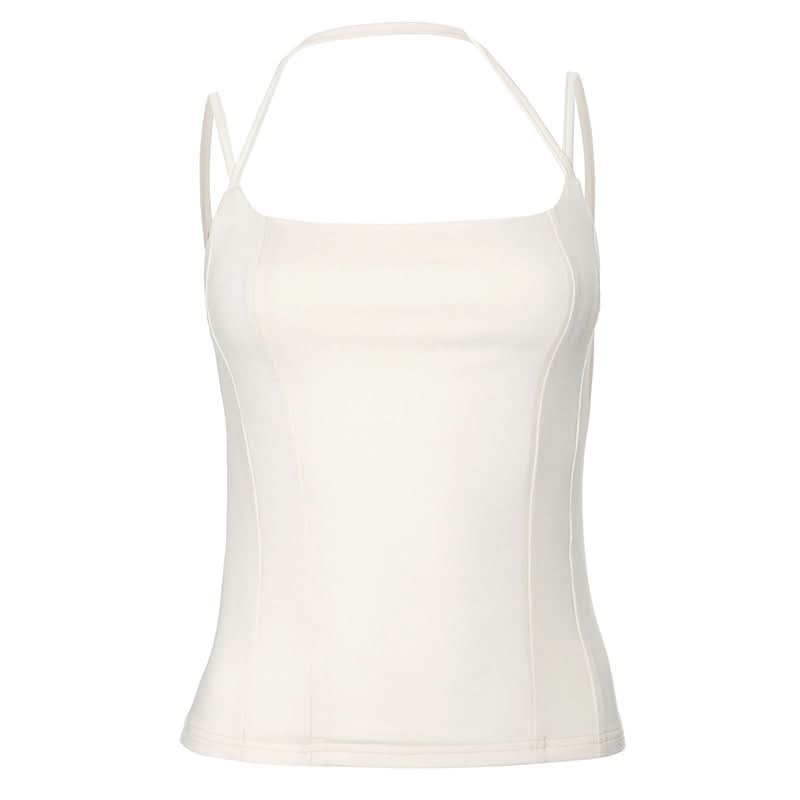 Sculpting Square Neck Halter Cami Top - Chic Fall Layering Essential for Women