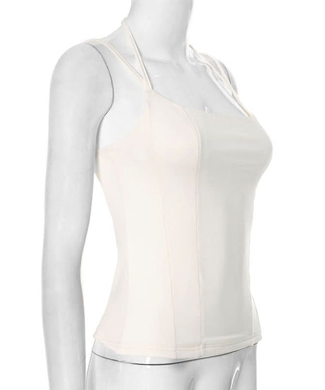 Sculpting Square Neck Halter Cami Top - Chic Fall Layering Essential for Women