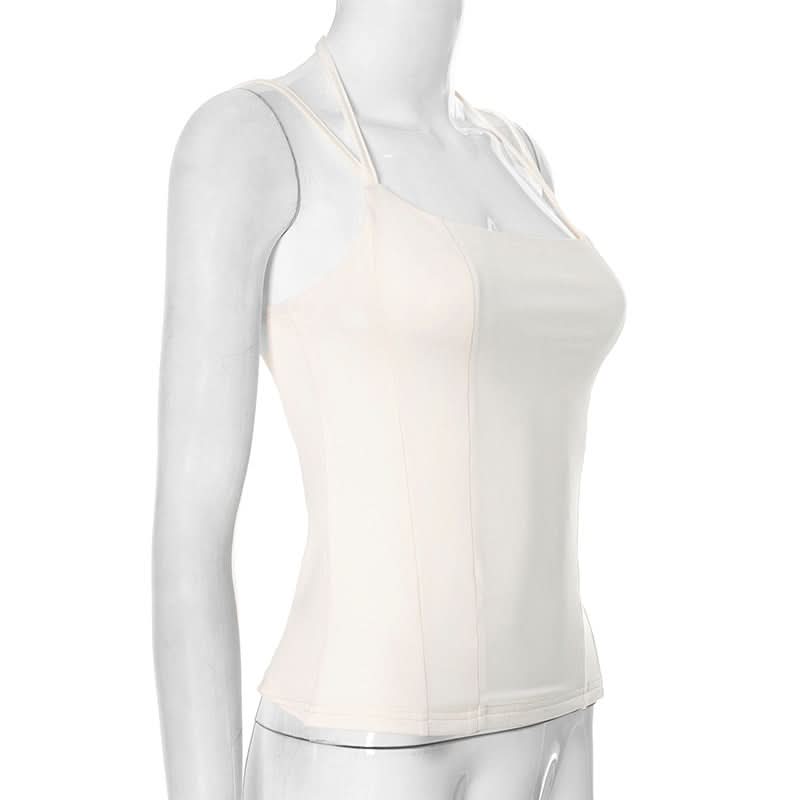 Sculpting Square Neck Halter Cami Top - Chic Fall Layering Essential for Women