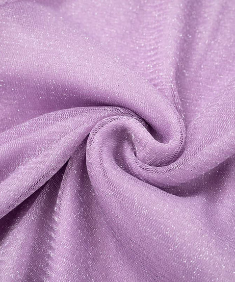 Sleek Lilac Shimmer Maxi Dress - V-Neck Cross-Back Gown for Fall Weddings & Holiday Parties