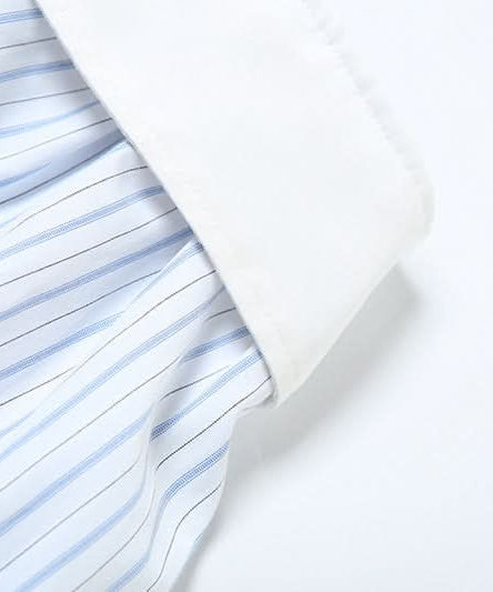 Effortless Fall Chic: Blue Stripe Maxi Skirt with Elegant Folded Waist