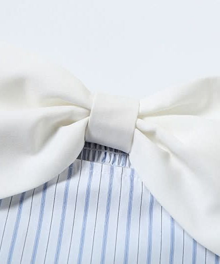 Coquette Chic Striped Bow Strapless Top - Backless Bustier for Fall & Resort Style