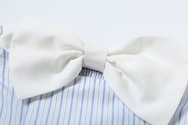 Coquette Chic Striped Bow Strapless Top - Backless Bustier for Fall & Resort Style