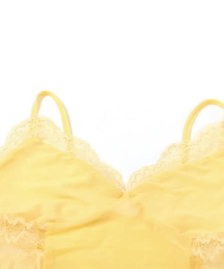 Delicate Buttercup Yellow Lace Cami Top | Chic V-Neck for Fall Layering & Lounging