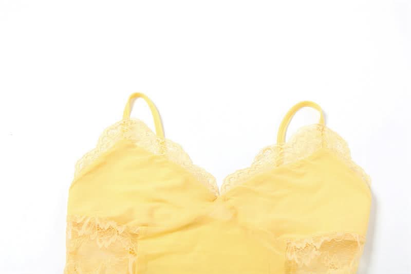 Delicate Buttercup Yellow Lace Cami Top | Chic V-Neck for Fall Layering & Lounging