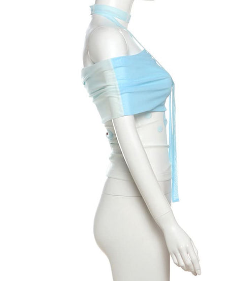 Whimsical Goldfish Off-Shoulder Mesh Midi Dress | Chic Bodycon for Fall Evenings