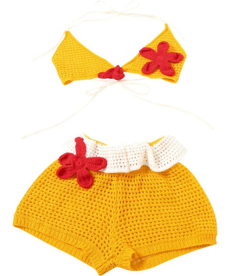 Sunny Escape Yellow Crochet Halter & Shorts Set - Tropical Vacation & Resort Wear