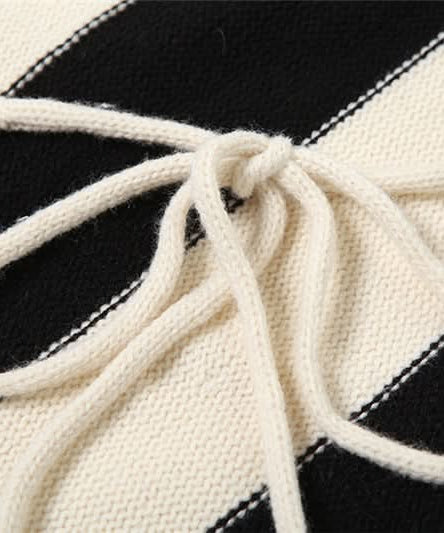 Modern Muse Striped Knit Halter Top - Backless & Adjustable Fall Essential