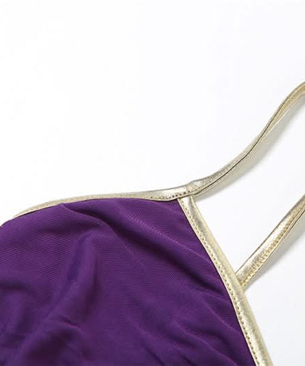 Enchanting Plum & Gold Mesh Cami Top - Fall Nights & Holiday Sparkle
