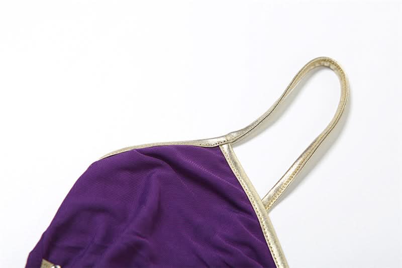 Enchanting Plum & Gold Mesh Cami Top - Fall Nights & Holiday Sparkle