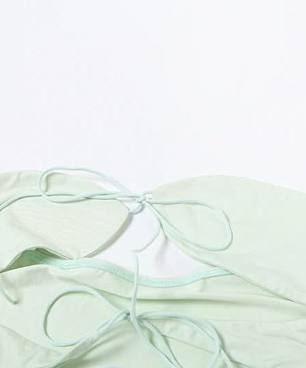 Winter Sun Ready: Sage Sheer Mesh Tie-Front Bandeau & Maxi Skirt Set - Resort & Vacation Chic