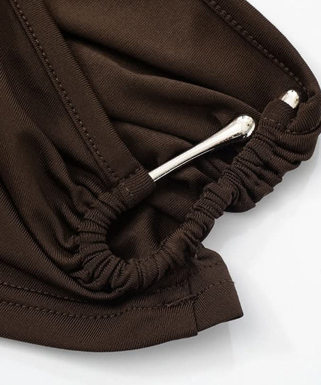 Espresso Ruched Cut-Out Bodice Top – Chic Sleeveless for Fall Nights & Holiday Glam