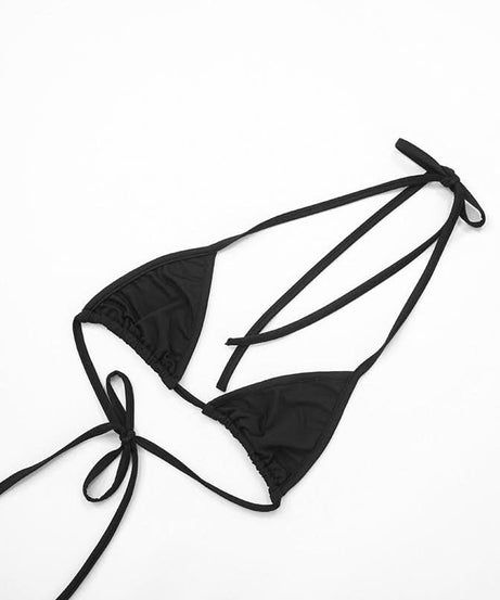 Chic Black Crochet Mesh 3-Piece Swim Set – Long Sleeve Cutout Mini Dress & Bikini for Fall Vacations