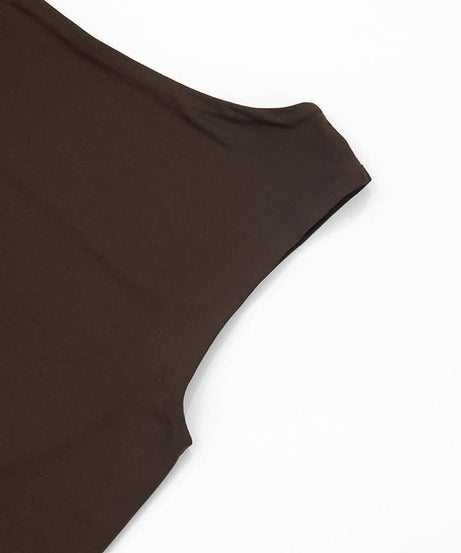 Espresso Ruched Cut-Out Bodice Top – Chic Sleeveless for Fall Nights & Holiday Glam