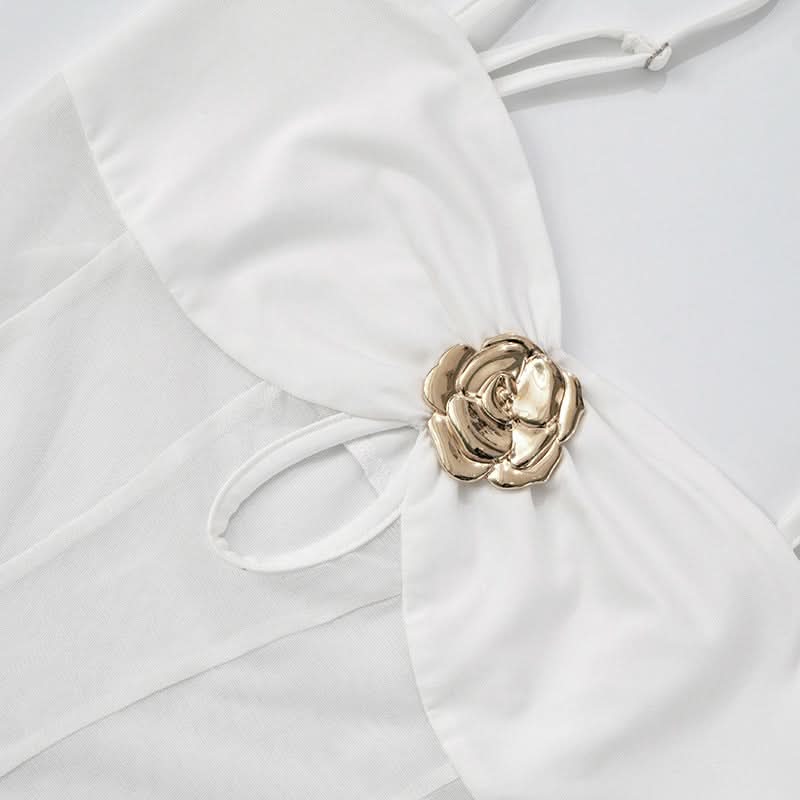 Enchanting Sheer Maxi Dress with Ornate Gold Applique - Your Luxe Resort & Vacation Essential