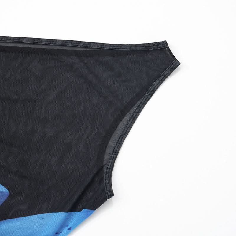 Effortless Glam: Blue Orchid Sheer One-Shoulder Maxi Dress - Your Fall Event & Getaway Statement