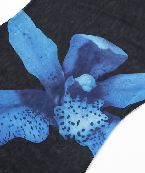 Effortless Glam: Blue Orchid Sheer One-Shoulder Maxi Dress - Your Fall Event & Getaway Statement