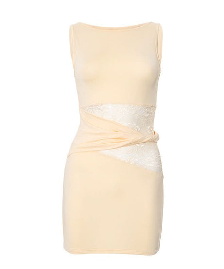 Autumn Elegance: Luxe Lace Patchwork Bodycon Mini Dress - Perfect for Fall Dates & Parties