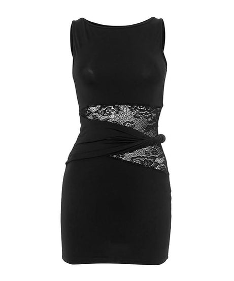 Autumn Elegance: Luxe Lace Patchwork Bodycon Mini Dress - Perfect for Fall Dates & Parties