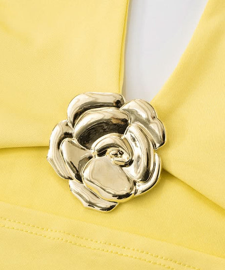 Effortless Elegance: Vibrant Yellow Floral Halter Top & Flowy Maxi Skirt Set - Resort & Vacation Ready