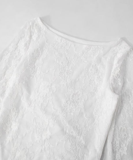 Coquette Lace Long Sleeve Mini Dress - Ethereal White Ruffle & Tie Detail Dress for Fall Parties