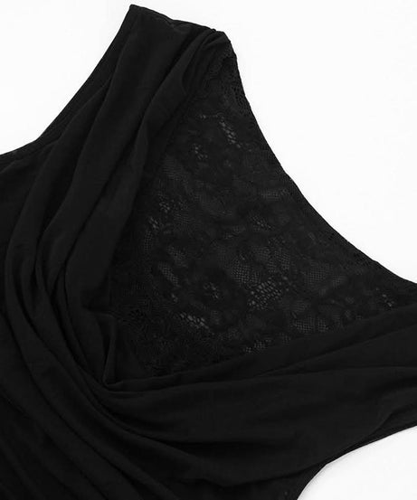 Sophisticated Black Lace Cowl Neck Ruched Top – Your Fall & Holiday Go-To