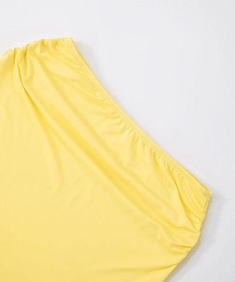 Effortless Elegance: Vibrant Yellow Floral Halter Top & Flowy Maxi Skirt Set - Resort & Vacation Ready