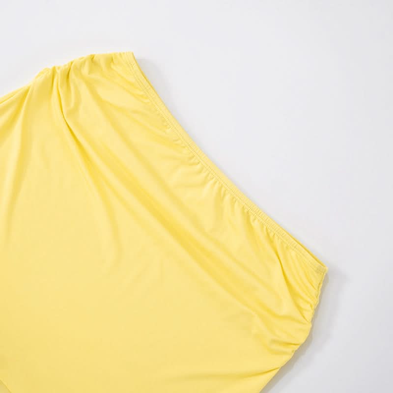 Effortless Elegance: Vibrant Yellow Floral Halter Top & Flowy Maxi Skirt Set - Resort & Vacation Ready