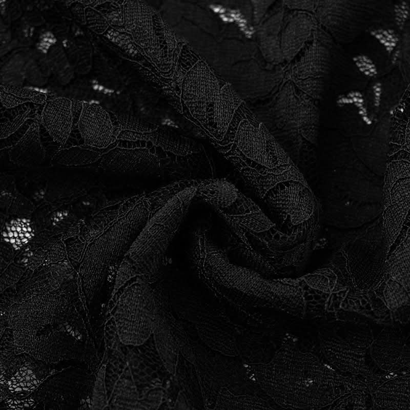 Spooky Chic Black Lace Two-Piece Set: Wrap Crop Top & Flare Pants – Your Ultimate Halloween & Fall Party Outfit