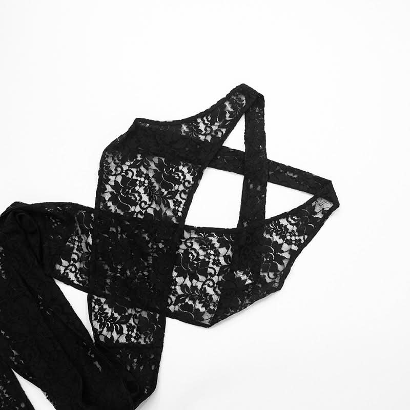 Spooky Chic Black Lace Two-Piece Set: Wrap Crop Top & Flare Pants – Your Ultimate Halloween & Fall Party Outfit