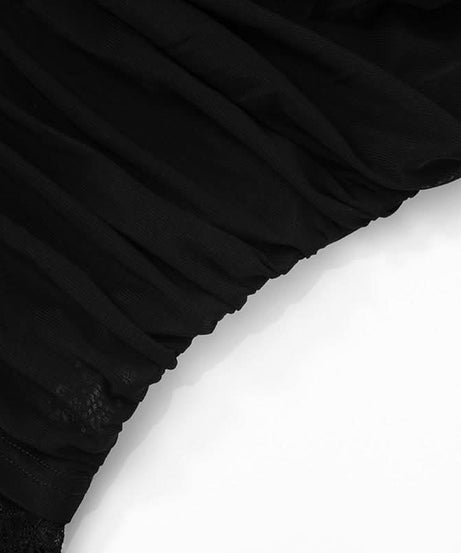 Sophisticated Black Lace Cowl Neck Ruched Top – Your Fall & Holiday Go-To