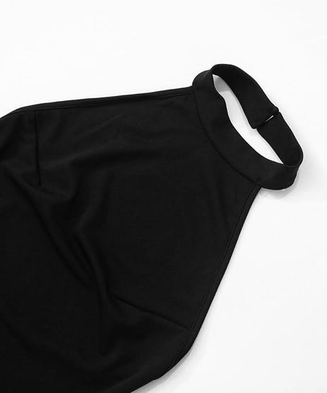 Statement Halter Black & White Ruched Midi Dress - Fall & Holiday Chic